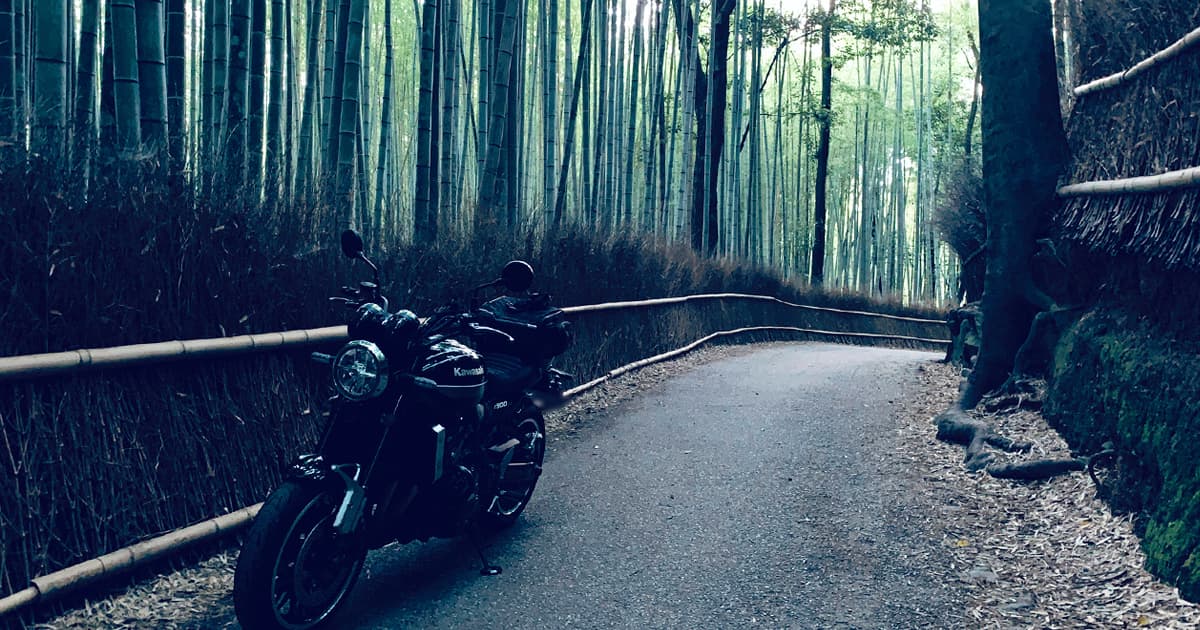 嵐山 竹林の小径は、早朝であればバイクで走ることができます