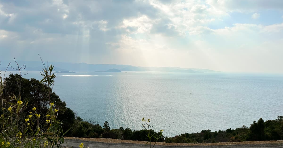 有田みかん街道からは和歌山の美しい海が眺められる