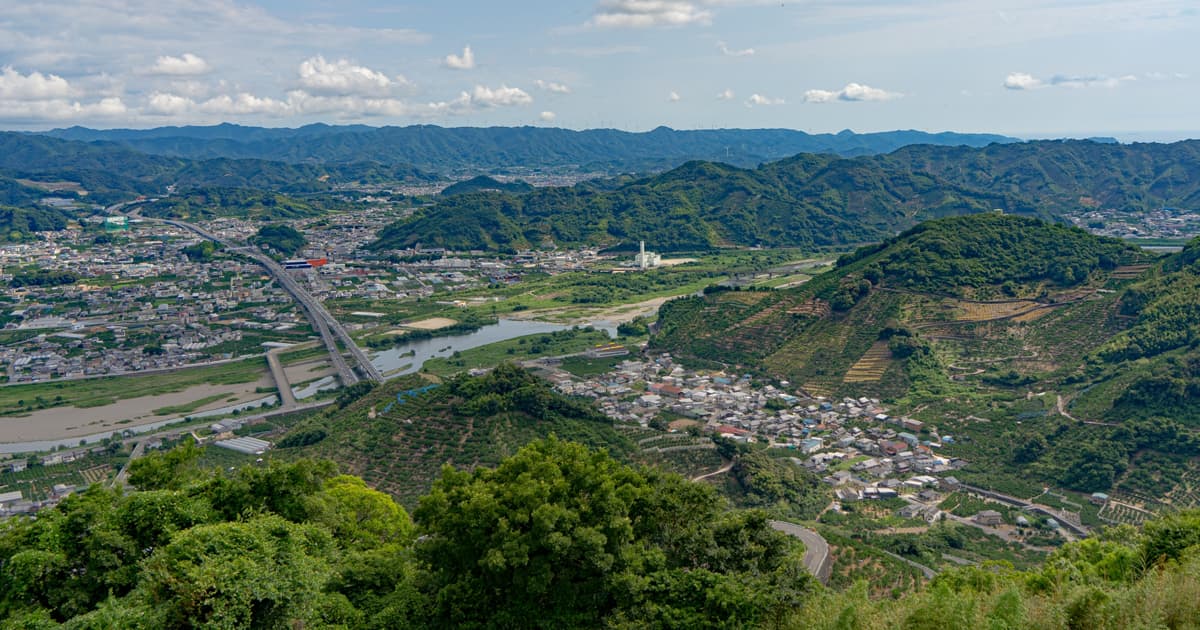 みかんの丘から見る有田市街