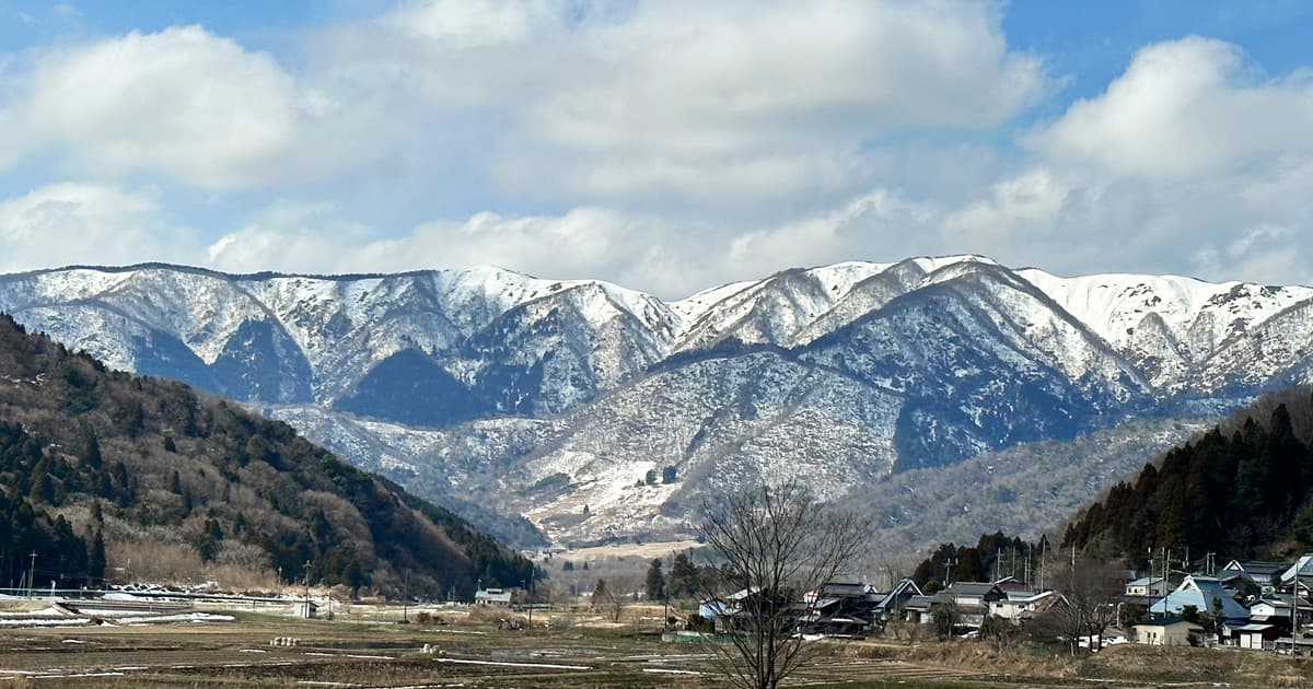 ビワイチ｜マキノ町から見た雪山