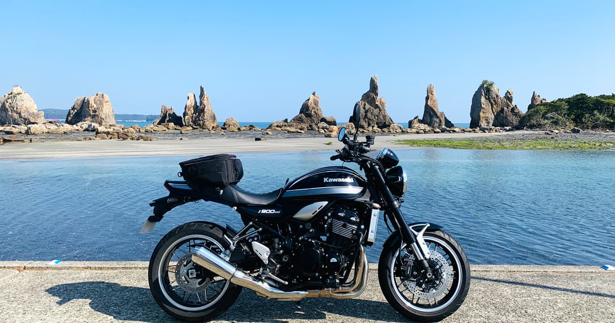 橋杭岩とバイクが綺麗に撮影できるポイント