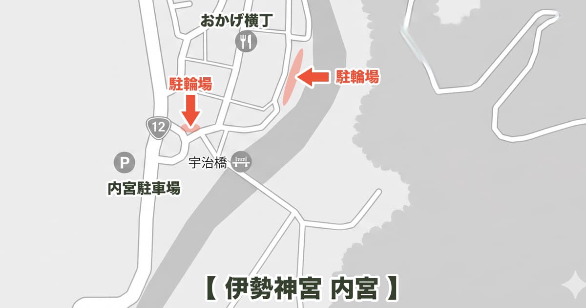 伊勢神宮 内宮のバイク駐輪場