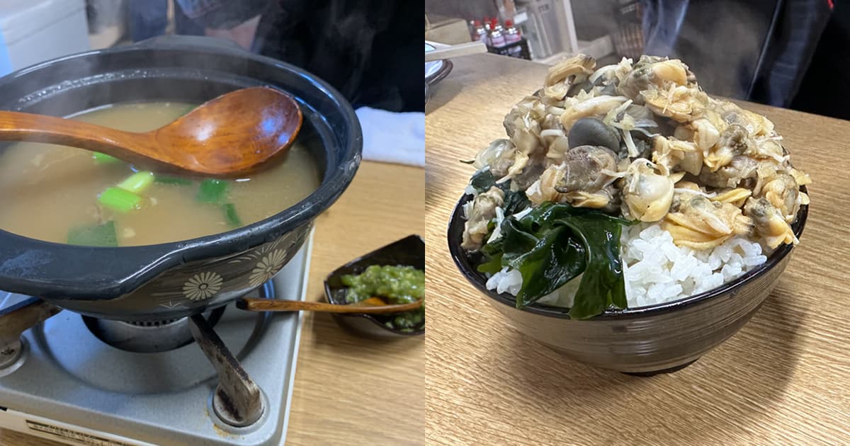 満幸商店はしらす丼以外にもわさびスープ・あわしま丼が有名