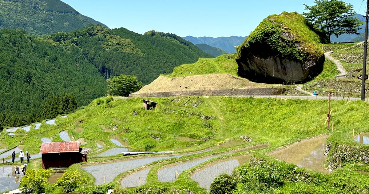 丸山千枚田のシンボル「大岩」