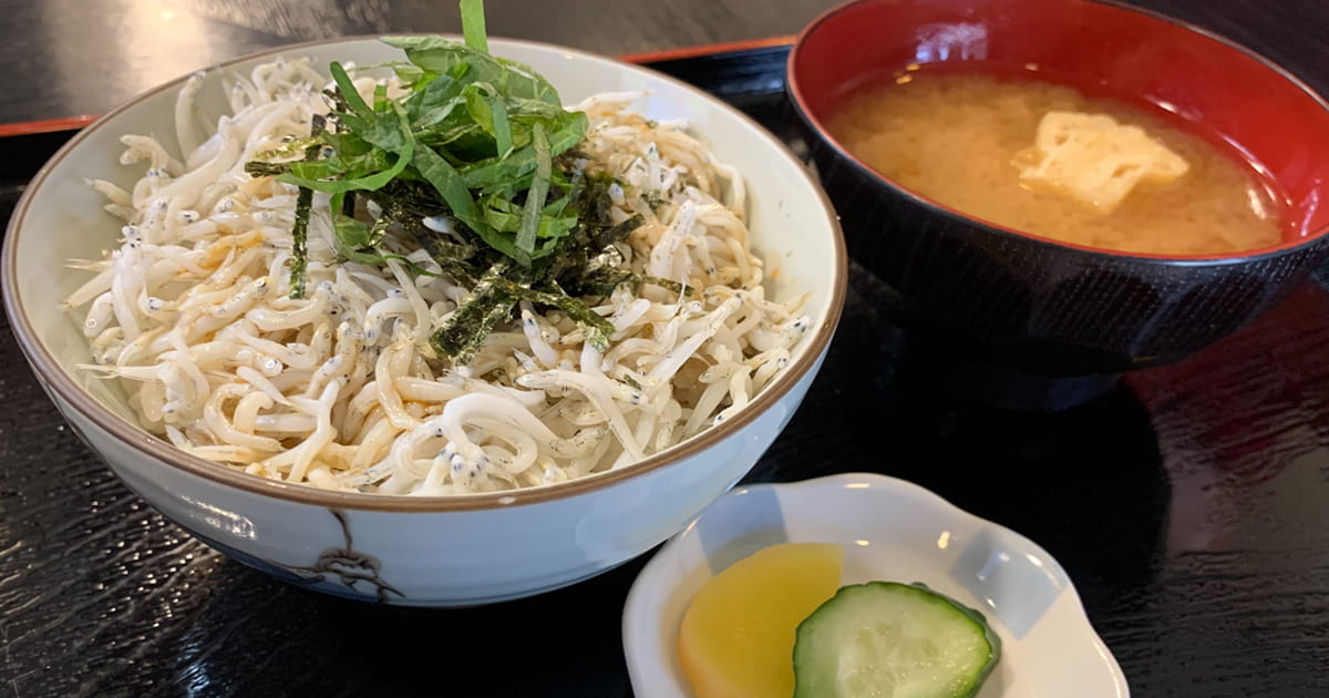 かどや食堂でいただく釜揚げしらす丼の小サイズ